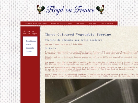 cookingwithmum/floydonfrance/thegood/threecolouredvegetableterrine screenshot