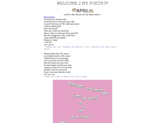 poetry/april screenshot