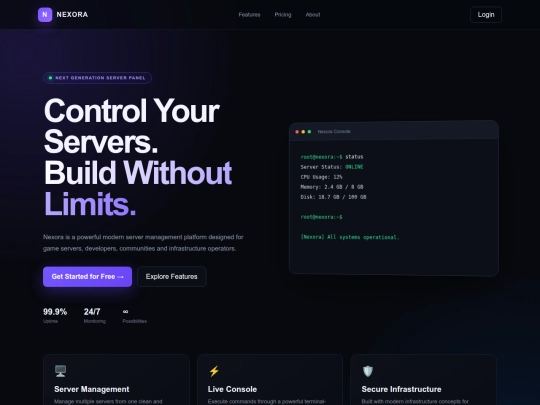 NexoraPterodactyl screenshot