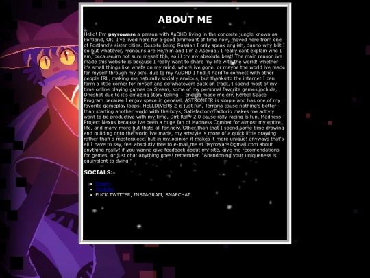 Aboutme screenshot