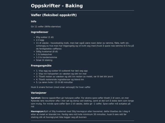 oppskrifter screenshot