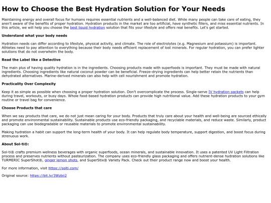 HowtoChoosetheBestHydrationSolutionforYourNeeds screenshot