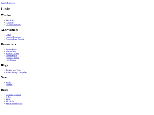 links screenshot