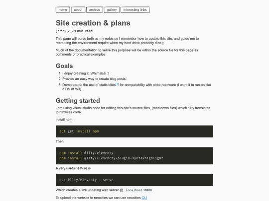 posts/siteCreation screenshot