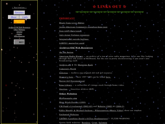 links screenshot