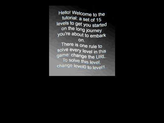 tutorial/level0 screenshot
