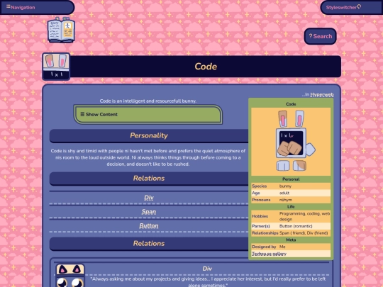 wiki/hyperweb/code screenshot