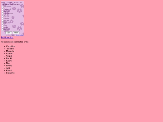 Characters screenshot