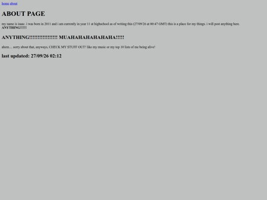 html pages/about screenshot