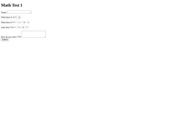 mathtest screenshot