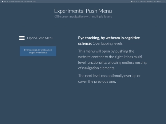 Technologies-web/Experimental-Push-Menu screenshot