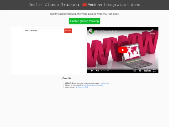 Technologies-web/jeelizGlanceTracker/GlanceTracking-youtube screenshot