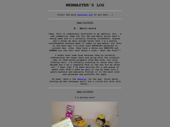 log screenshot