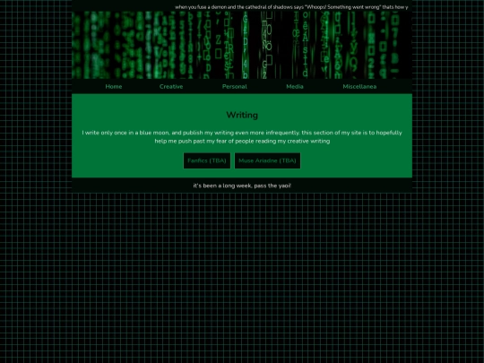 writing screenshot