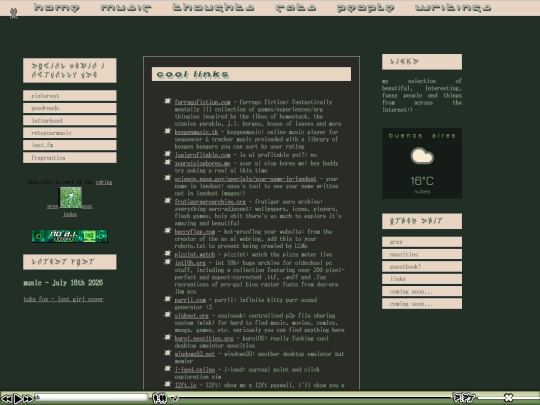 links screenshot