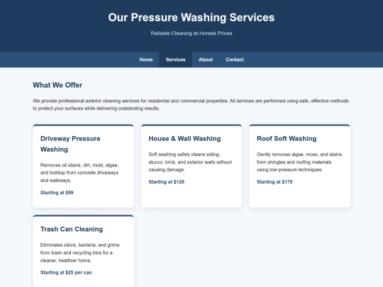 services screenshot