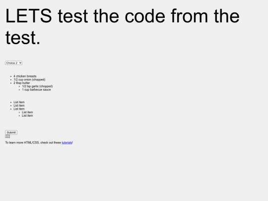 Testing screenshot
