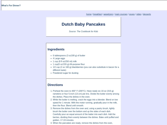 DutchBabyPancakes screenshot