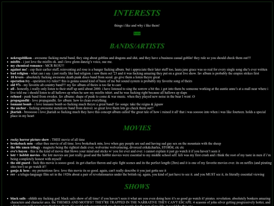 interests screenshot