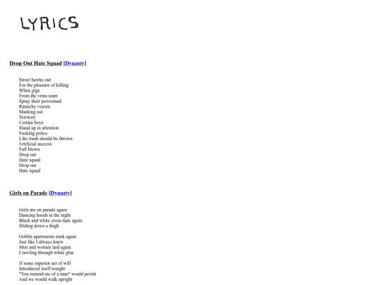 music/lyrics screenshot