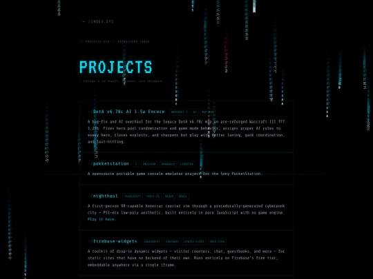 projects screenshot