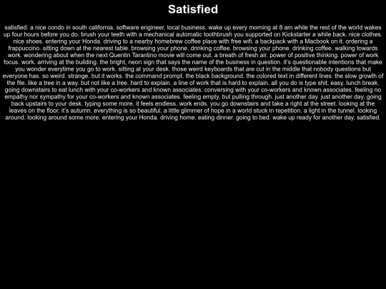 writing/Satisfied screenshot