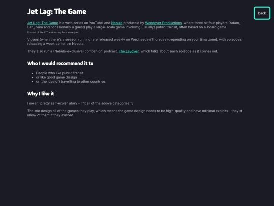 interests/jetlag screenshot