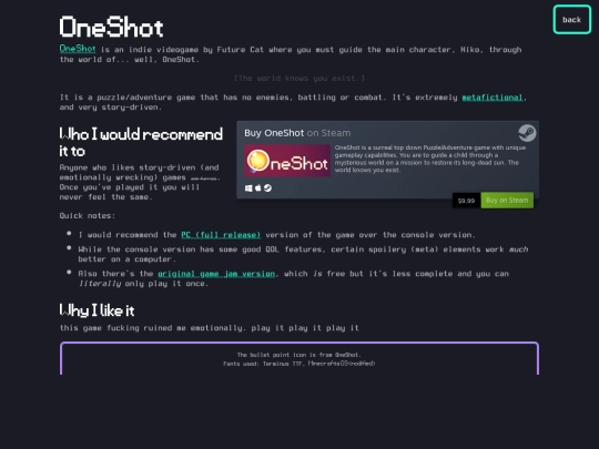 interests/oneshot screenshot