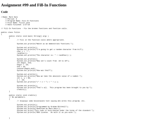 Intro/functions/99/prog99 screenshot