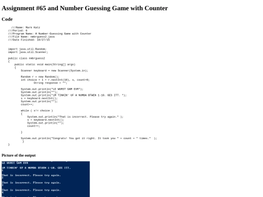 Intro/while/65/prog65 screenshot