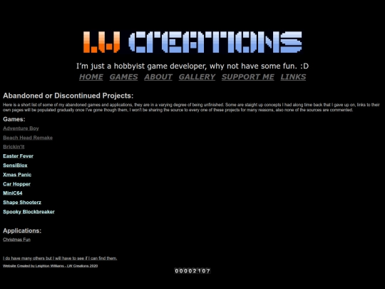 games/pages/discontinued screenshot