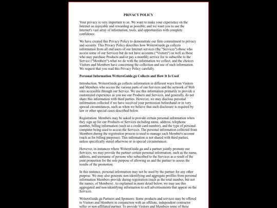 privacypolicy screenshot