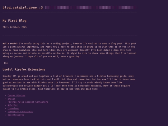 blog.catgirl.zone/b/blog1 screenshot