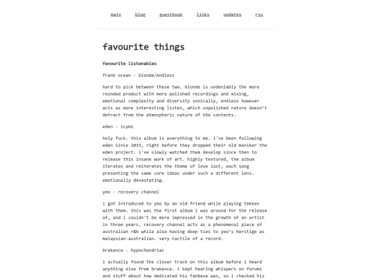 blog/fav-things screenshot