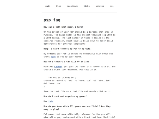 blog/psp-faq screenshot