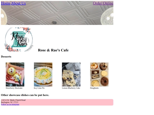 experiments/cafe_website screenshot