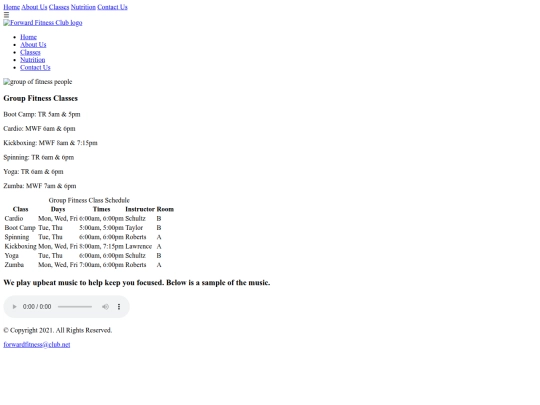 classes screenshot