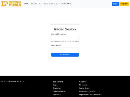 login screenshot