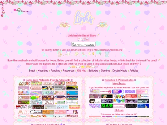 links screenshot