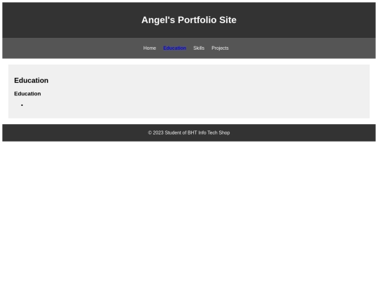 AngelPortfolio/education screenshot