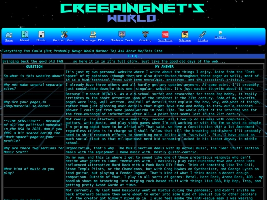 about/faq screenshot