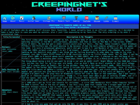 gaming/misc/favorites screenshot