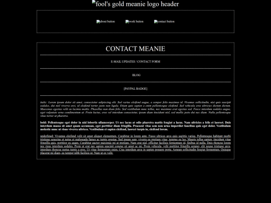 HTML/fool's gold meanie contact screenshot