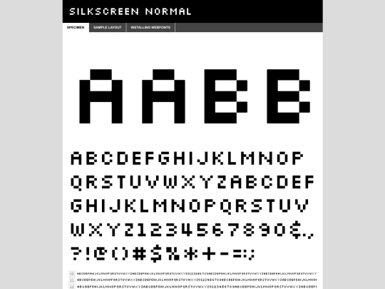 silkscreen_normal_macroman/slkscr-demo screenshot