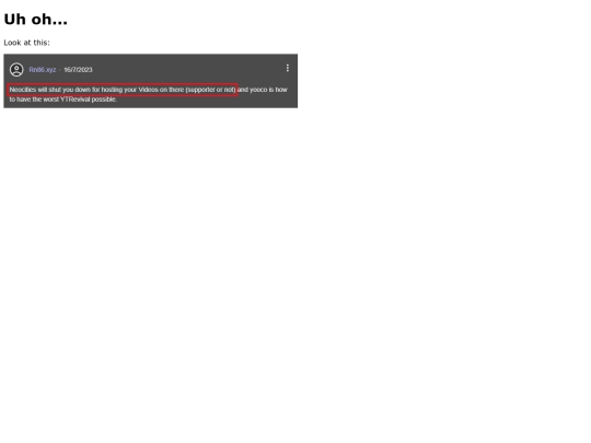 uhoh screenshot