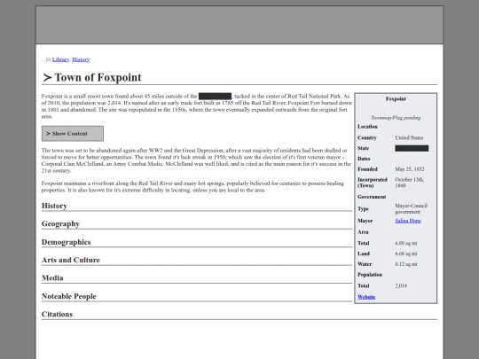 foxpointlore/wikipage screenshot