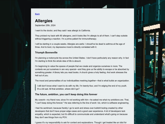 posts/allergies screenshot