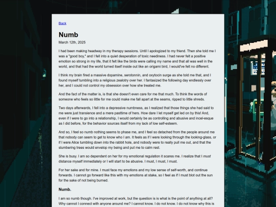 posts/numb screenshot
