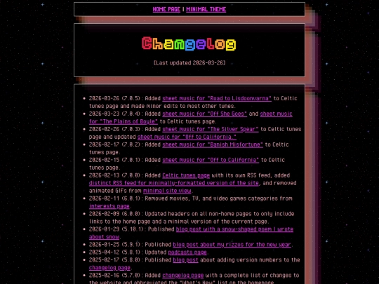 changelog screenshot