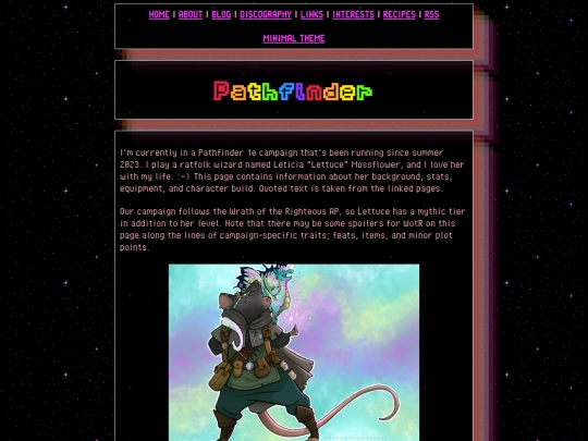 interests/pathfinder screenshot